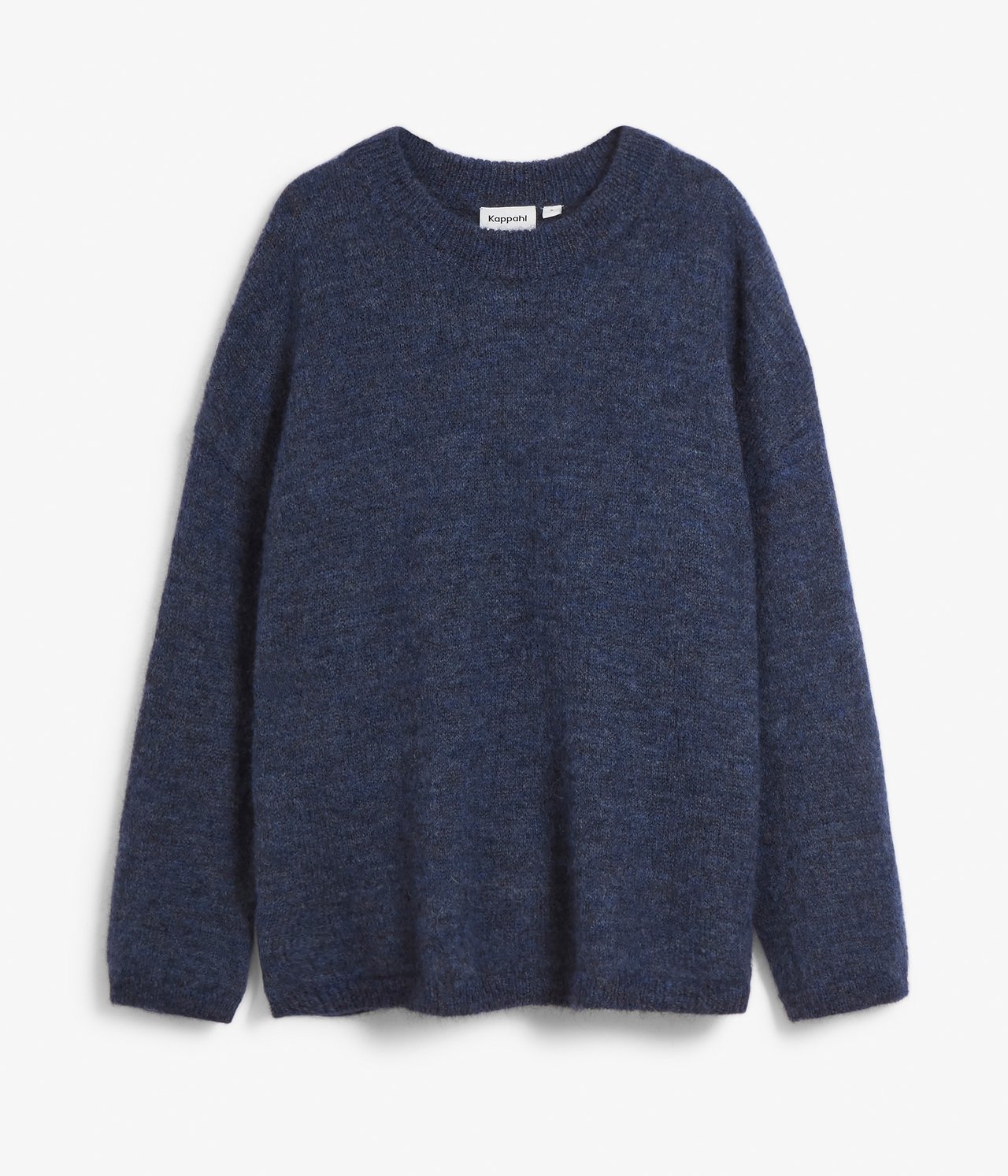 Stickad tröja i ull- och mohairblandning - Mörkblå - 6