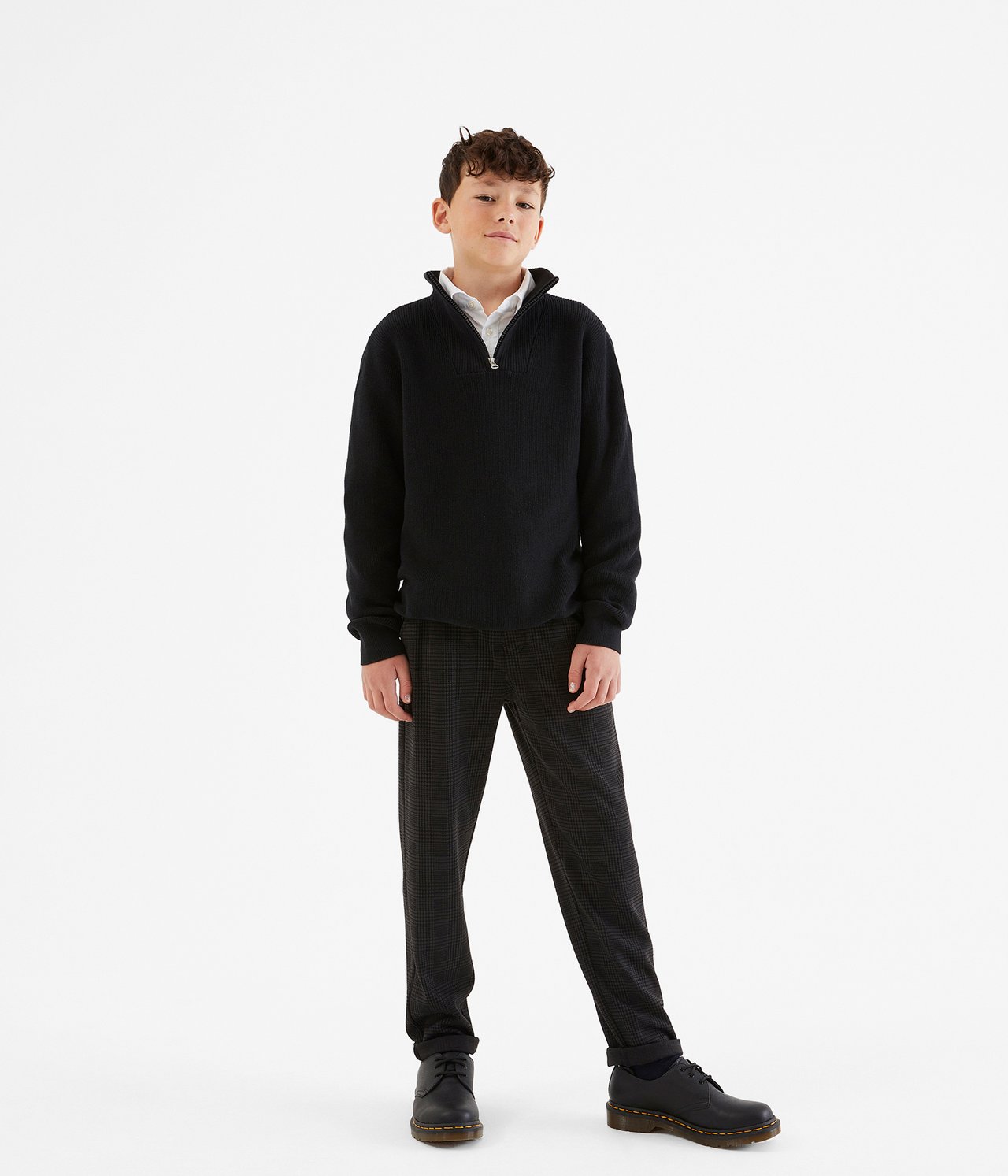 Dzianinowy sweter - Czarne - 5
