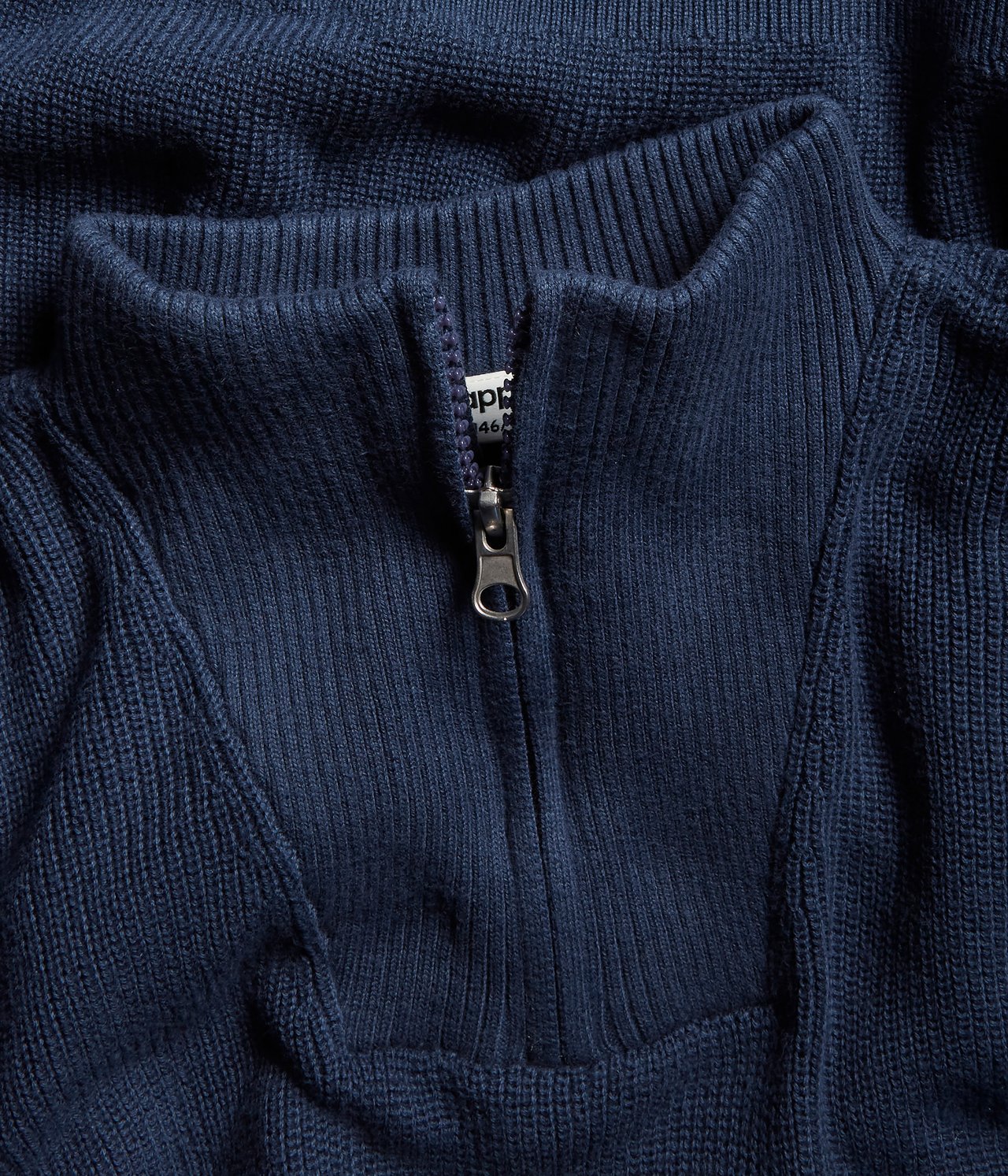 Dzianinowy sweter - Ciemnoniebieski - 5