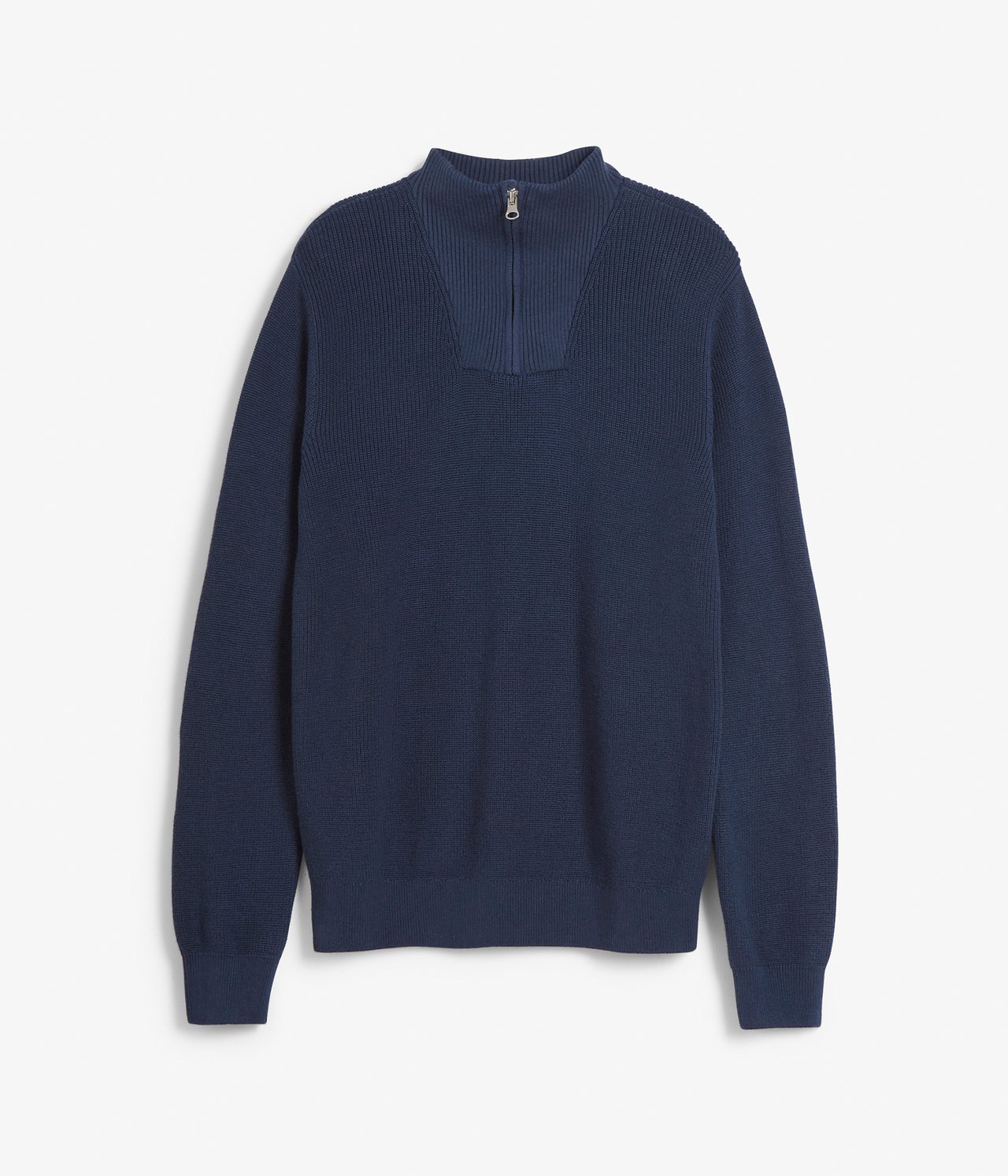Dzianinowy sweter - Ciemnoniebieski - 6