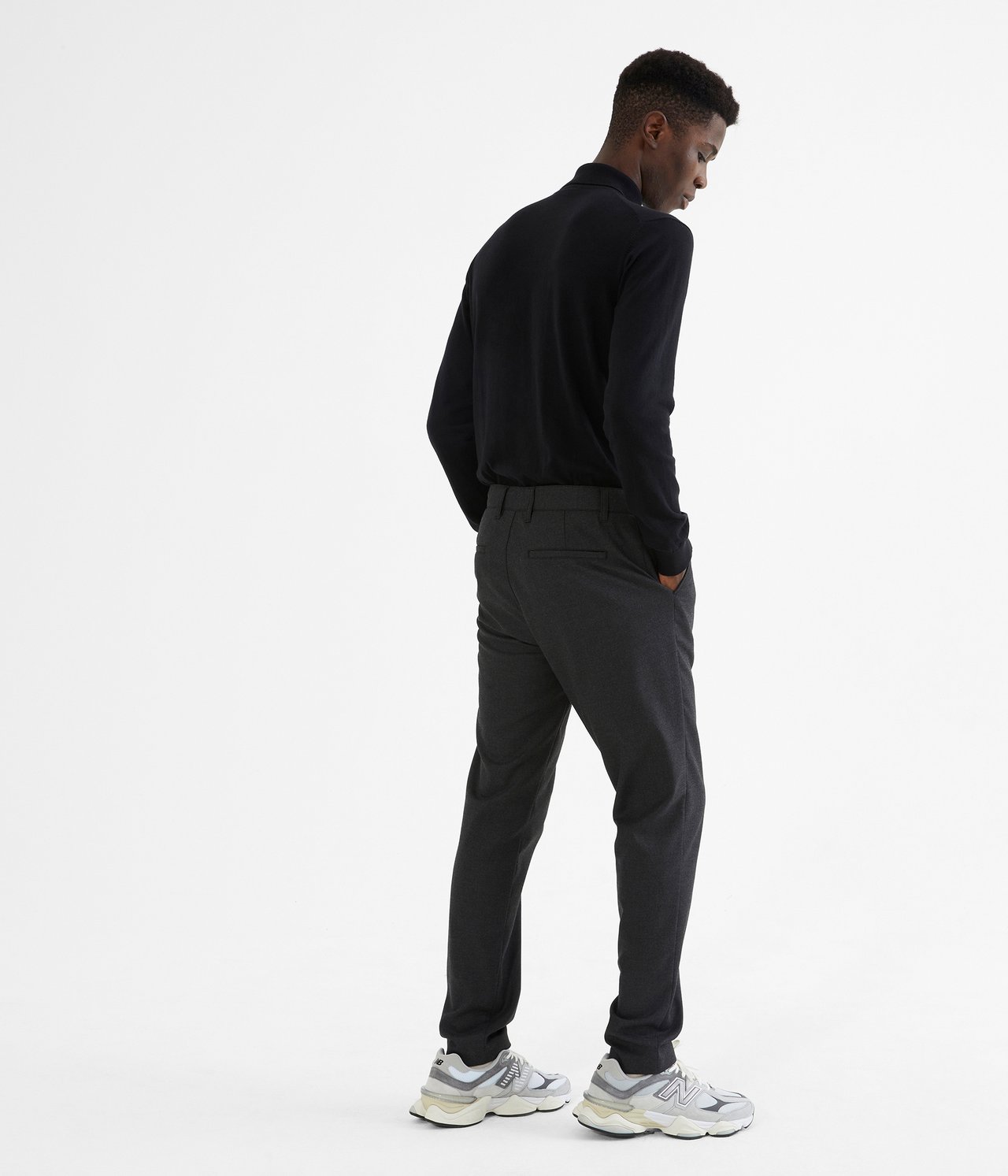 Housut relaxed fit - Tummanharmaa - 4