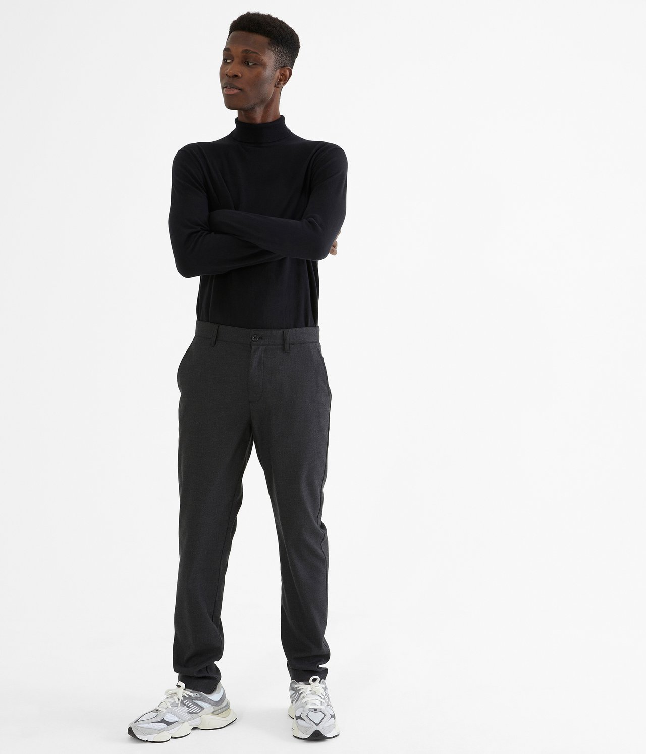 Housut relaxed fit - Tummanharmaa - 1