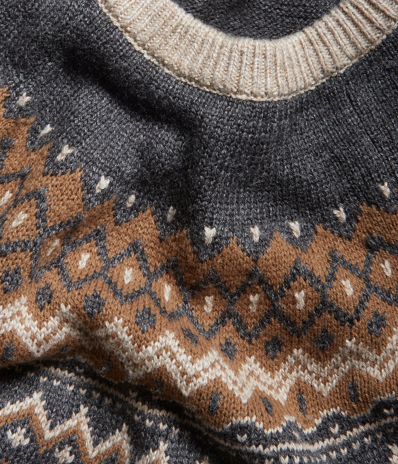 Jacquardstickad tröja - Melerad beige - 5