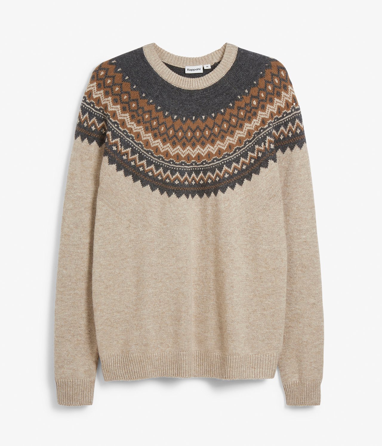 Jacquardstickad tröja - Melerad beige - 6