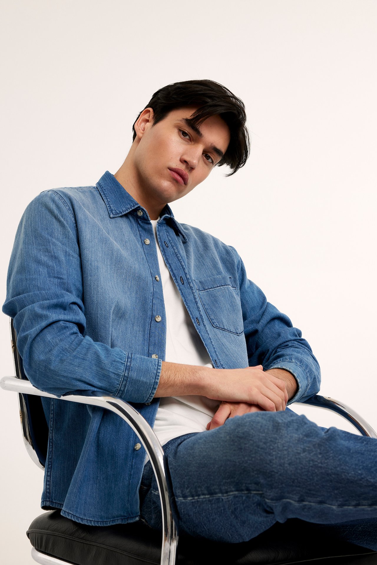 Skjorte i denim - Denim - 6