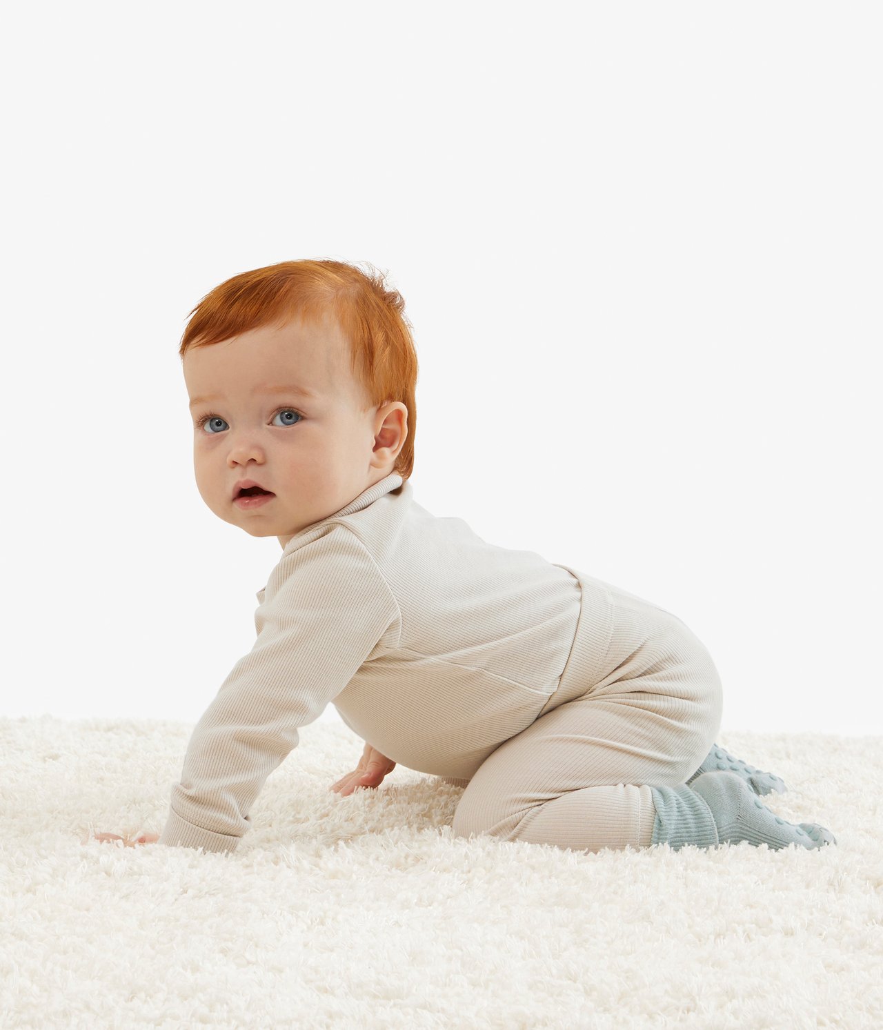 Ribatut leggingsit - Beige - 1