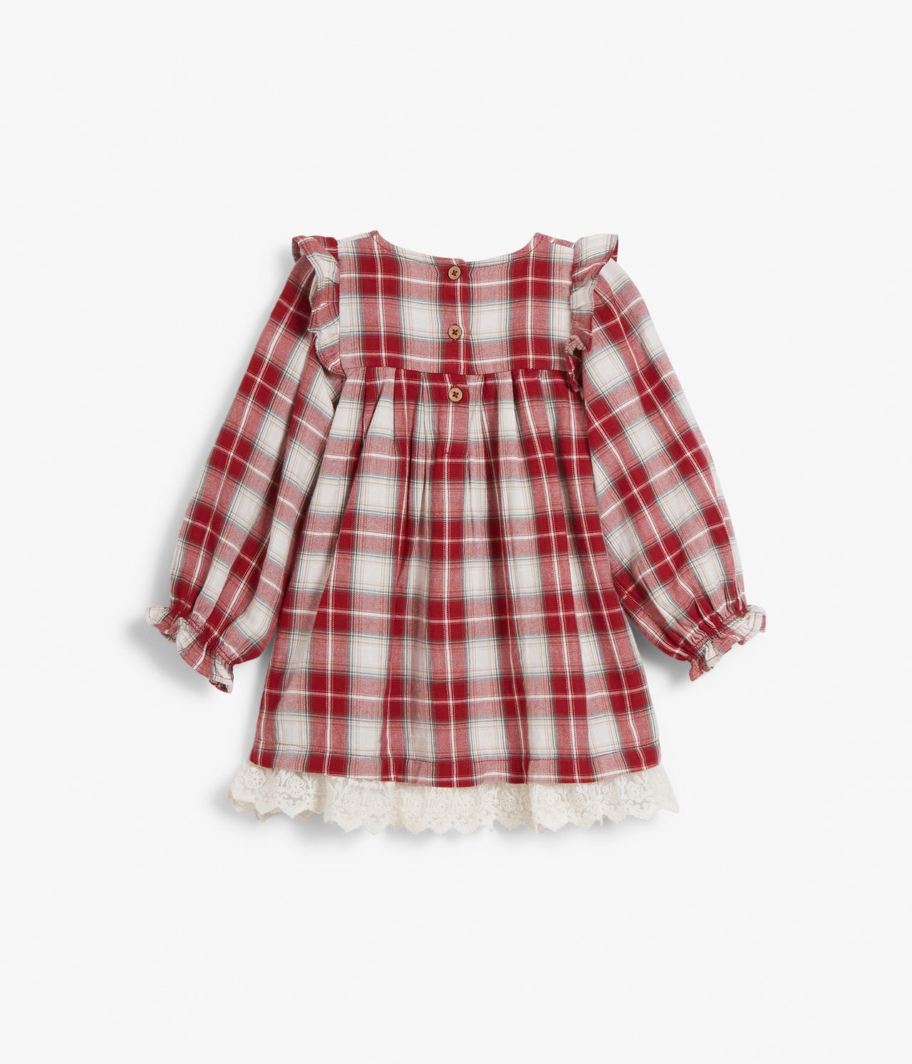 Rutig julklänning baby - Röd - 10