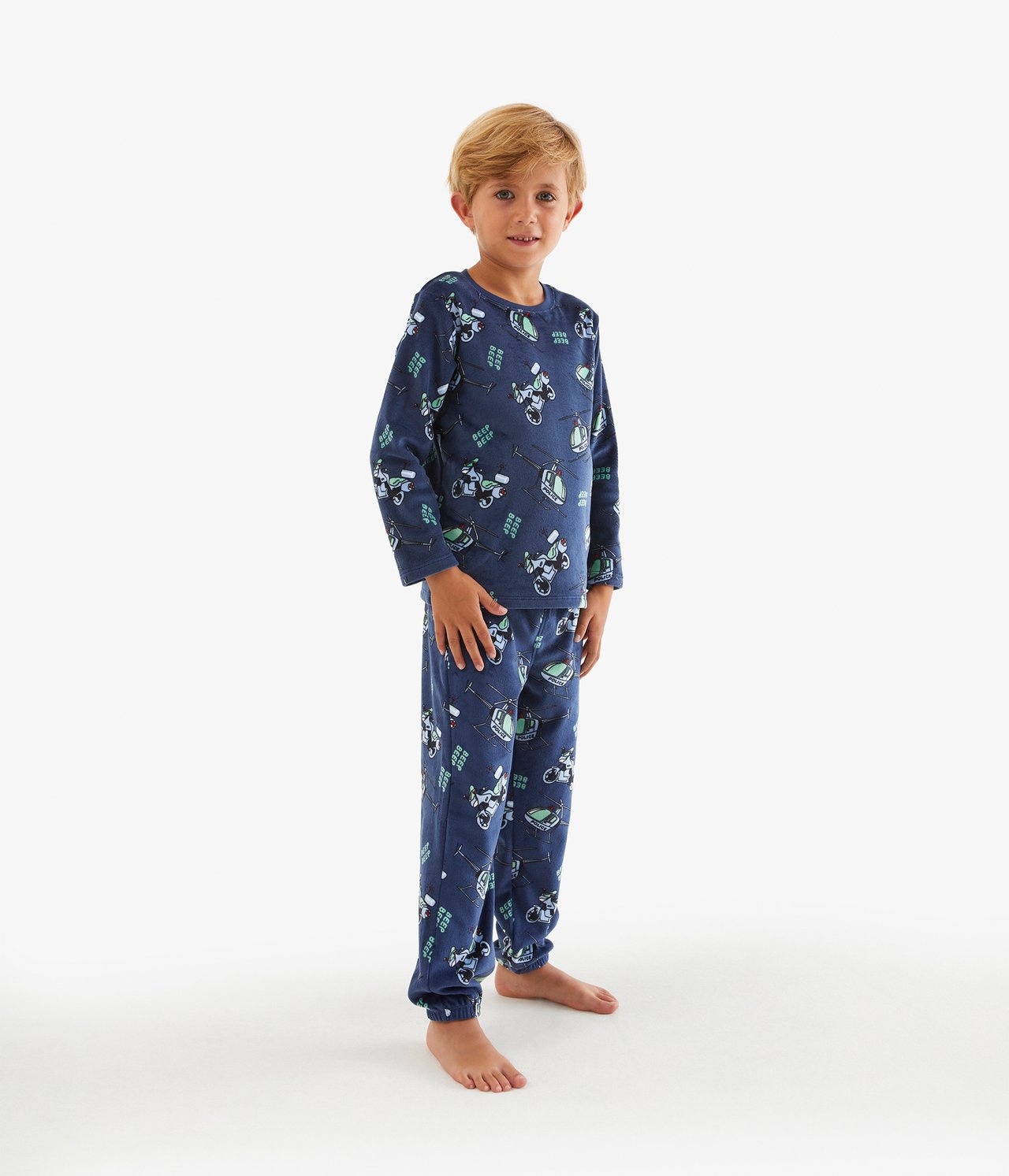 Pyjamas i fleece - Mörkblå - 2
