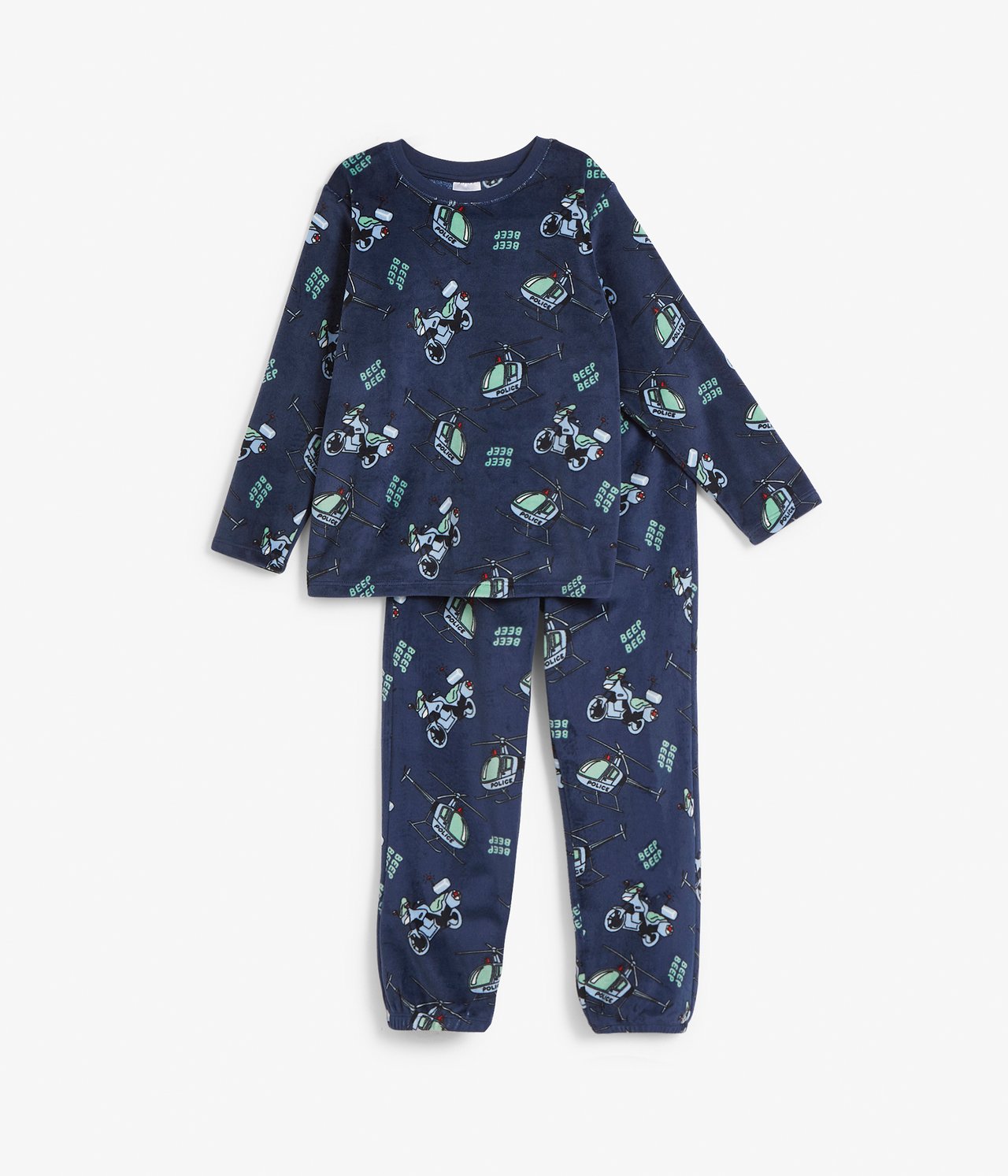 Pyjamas i fleece Mørkeblå - null - 4