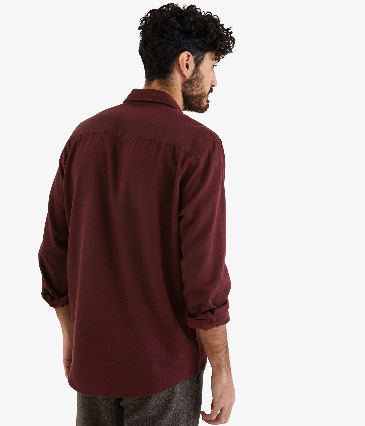 Skjorta regular fit - Vinröd - 4