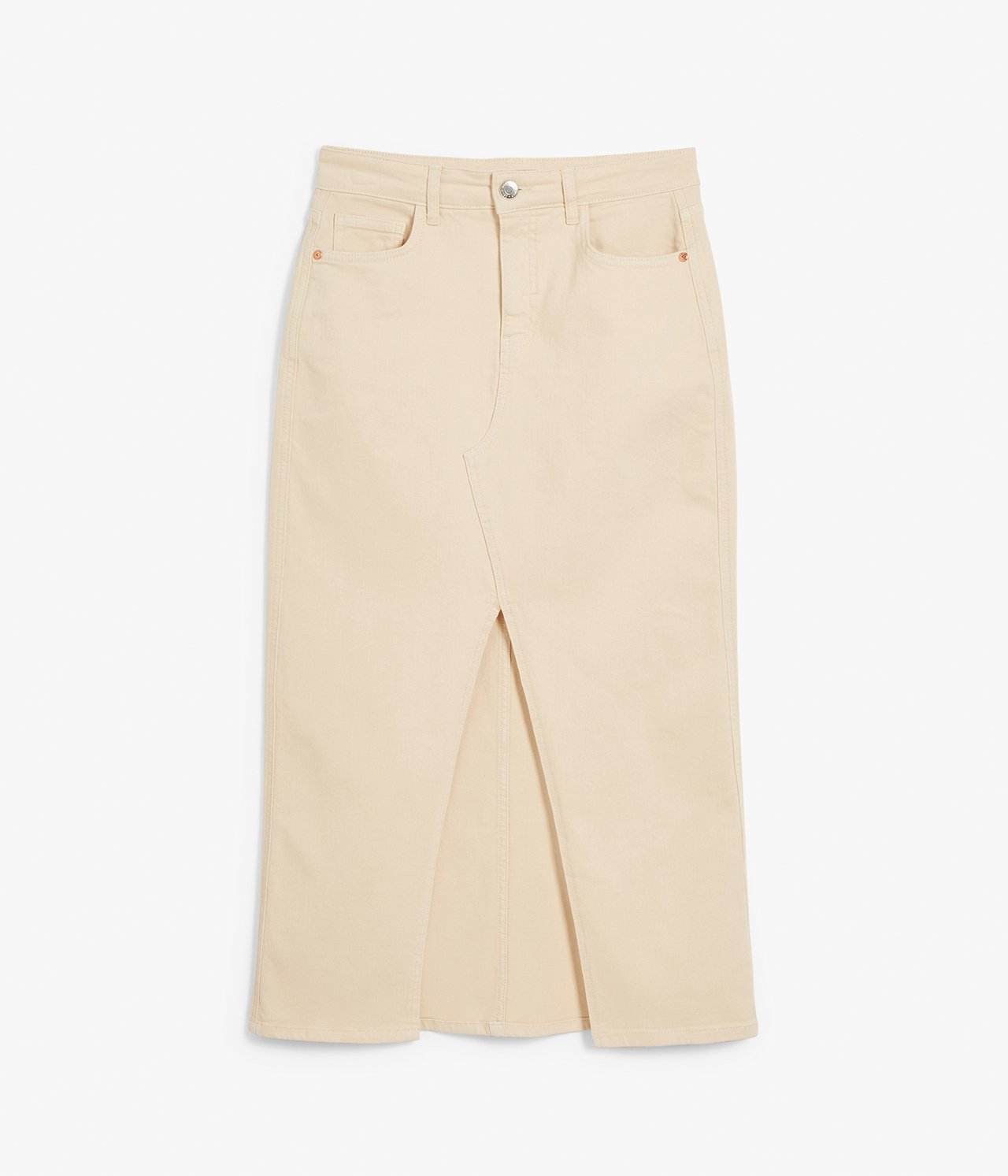 Długa spódnica z rozporkami - Offwhite - 6