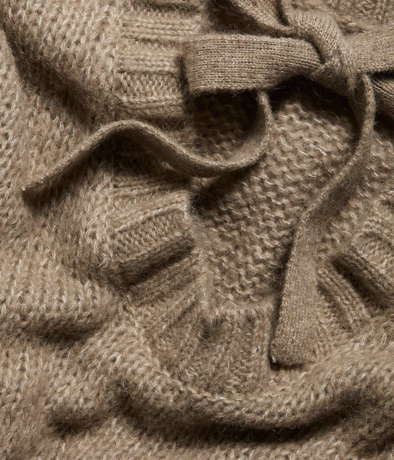 Sweter z grubej dzianiny - Beżowy - 5