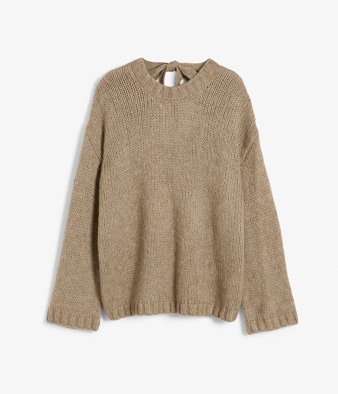 Sweter z grubej dzianiny - Beżowy - 6