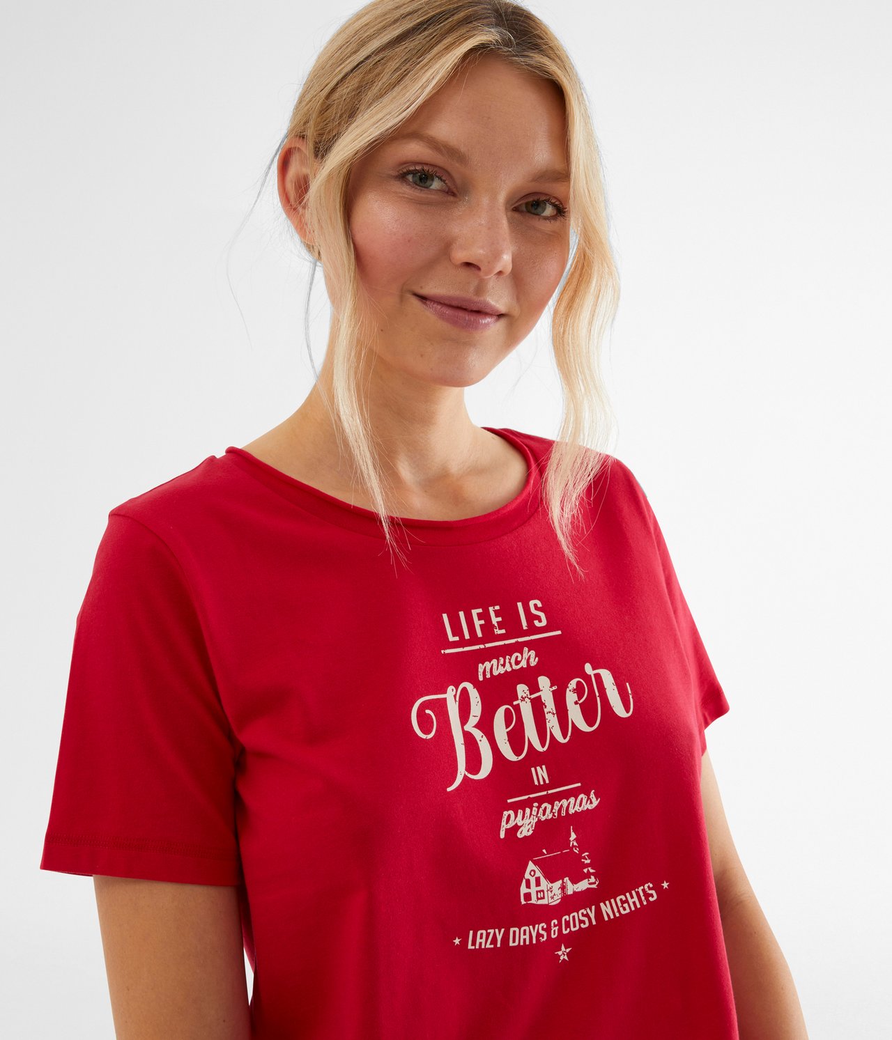 Pyjamas t-shirt - Röd - 2