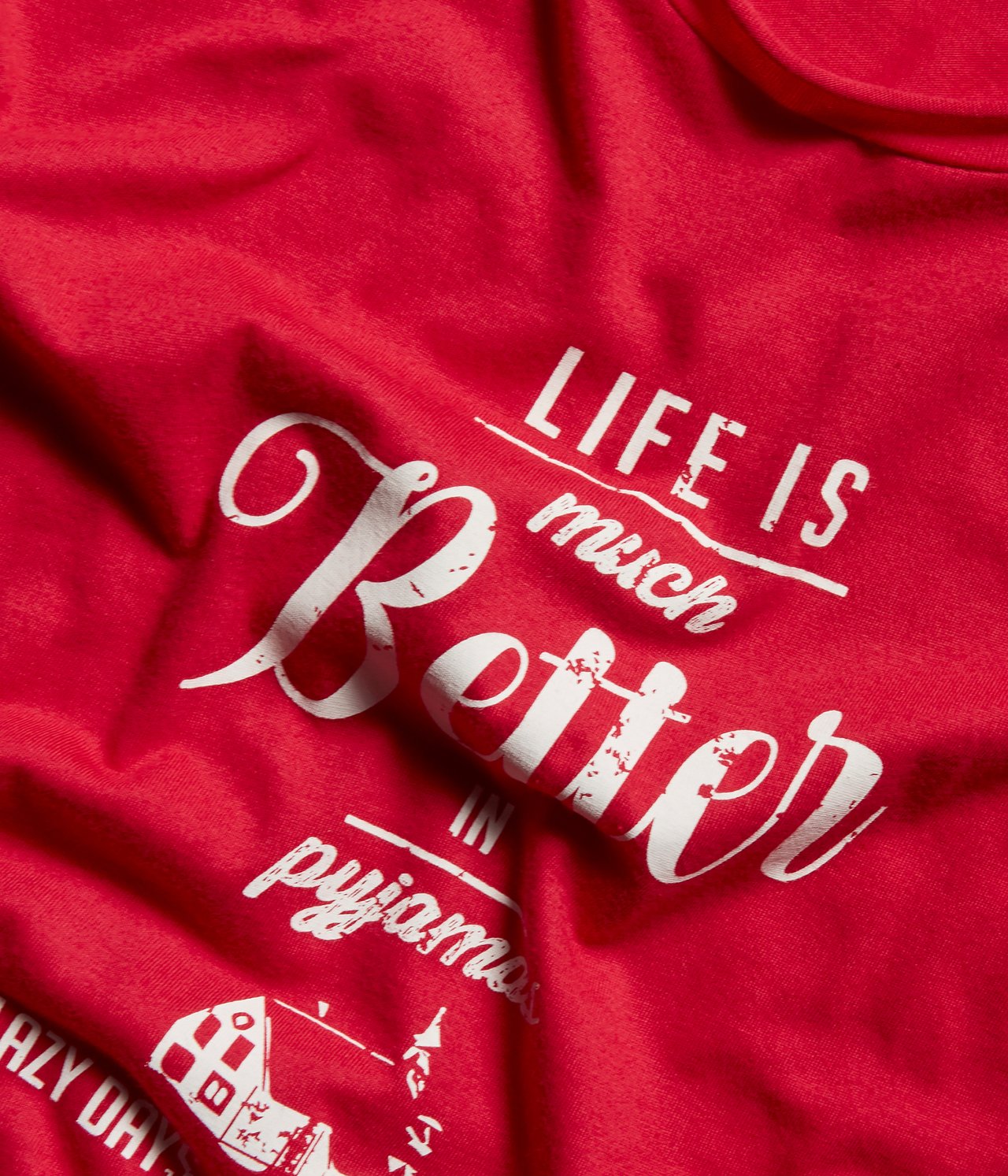 Pyjamas t-shirt - Röd - 4
