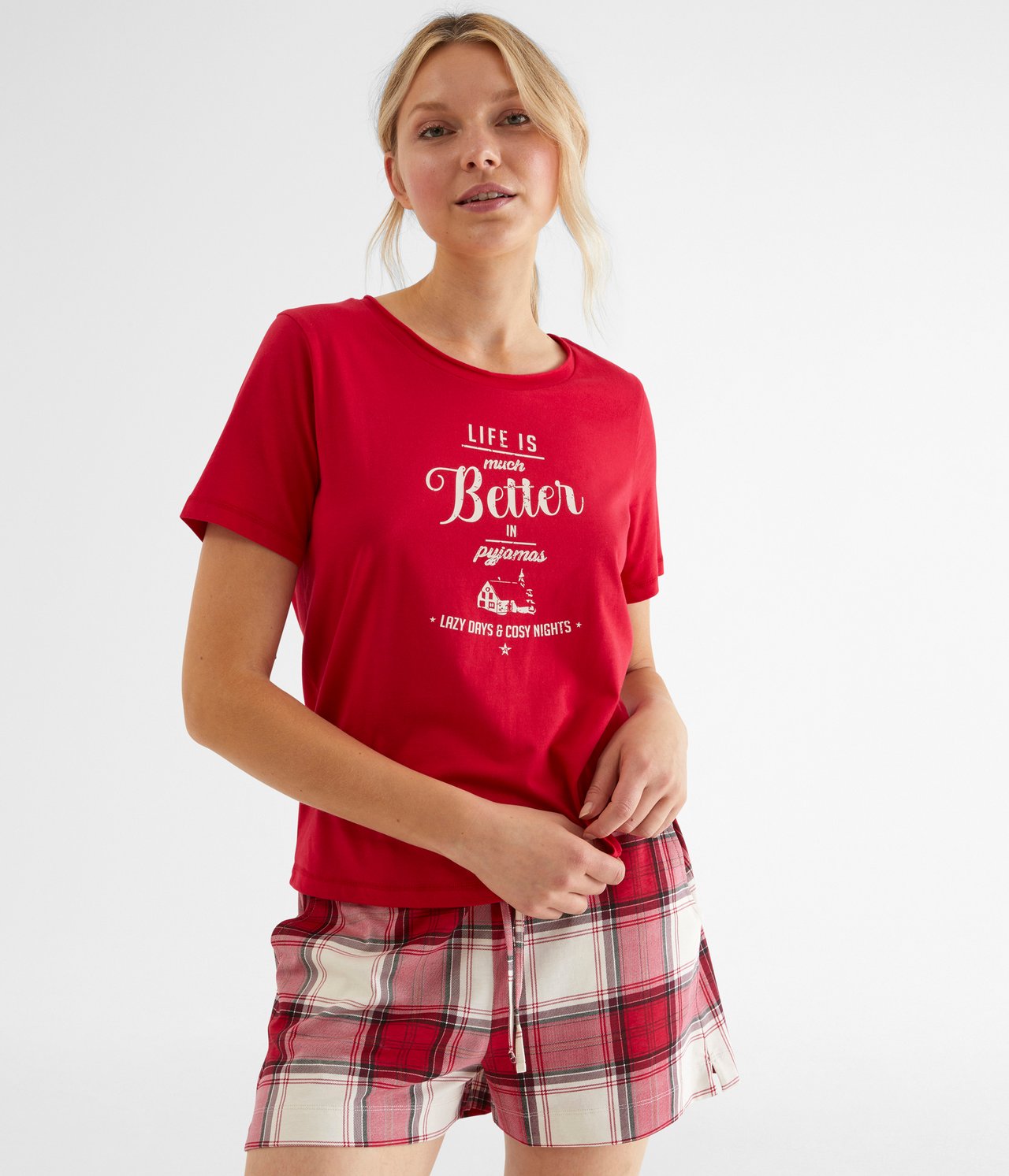 Pyjamas t-shirt - Röd - 1