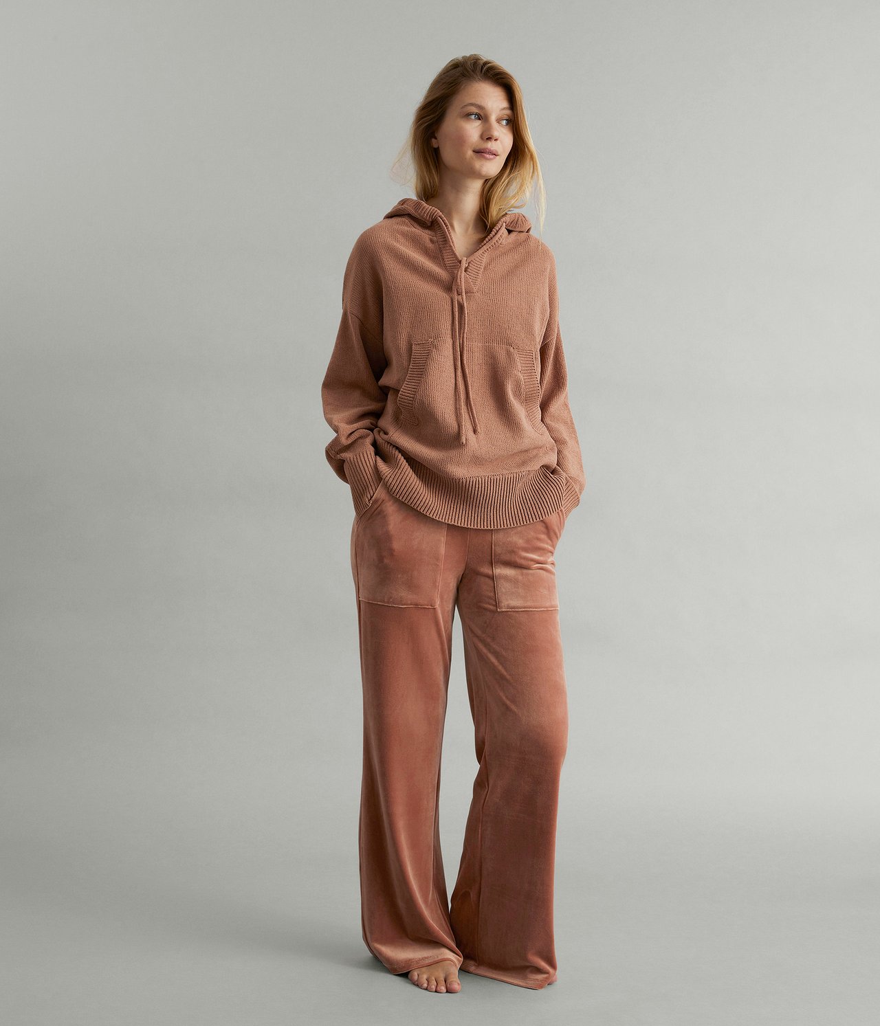 Bluza z kapturem Odzież domowa - Ciemnoróżowy - 1