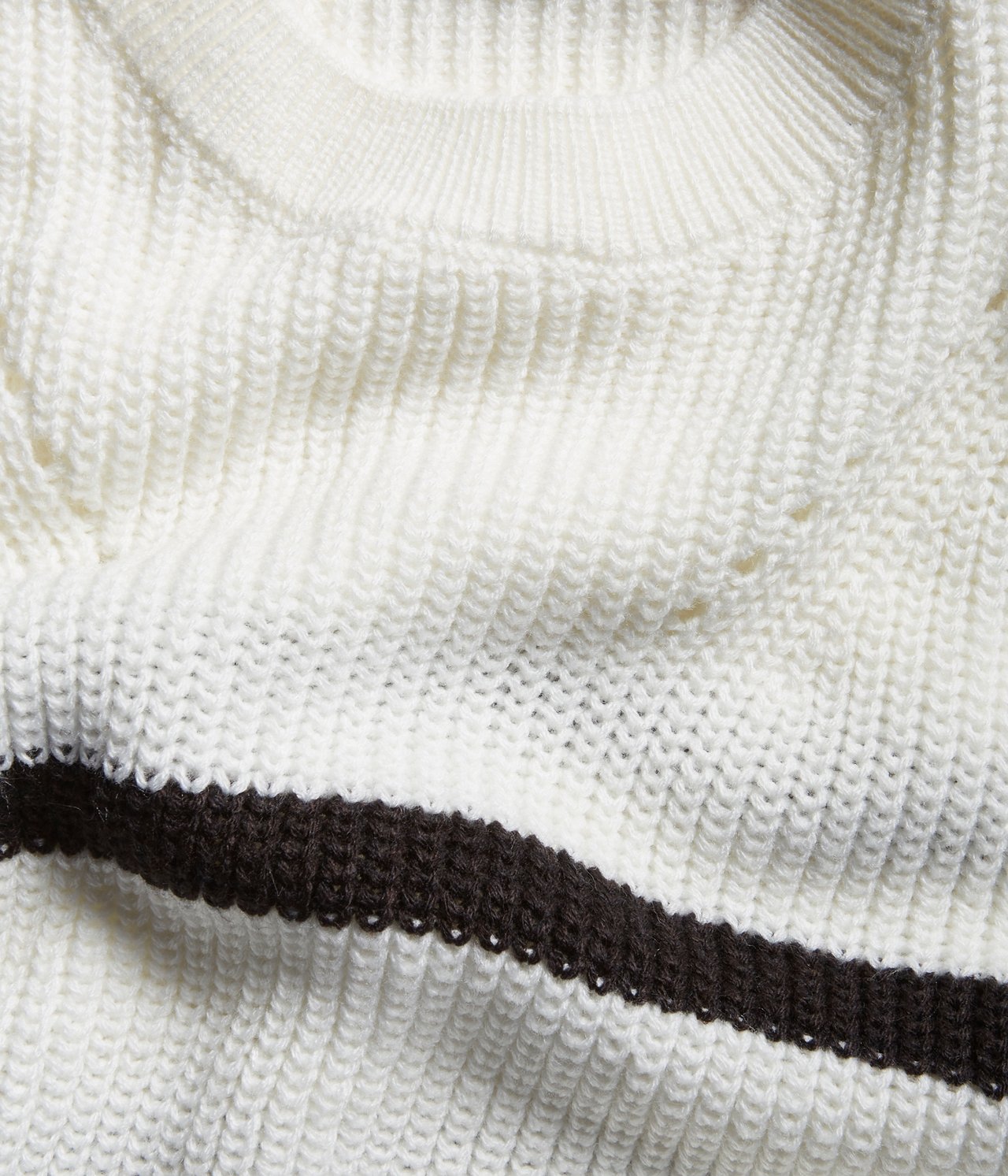 Sweter z dzianiny w paski - Offwhite - 4