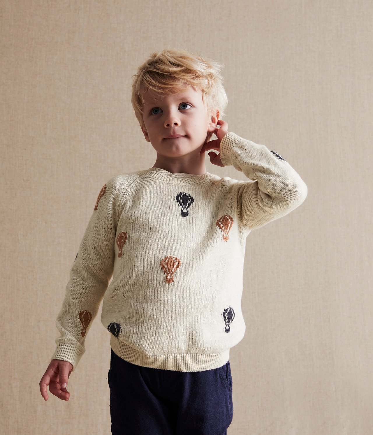 Strikkegenser - Melert beige - 2