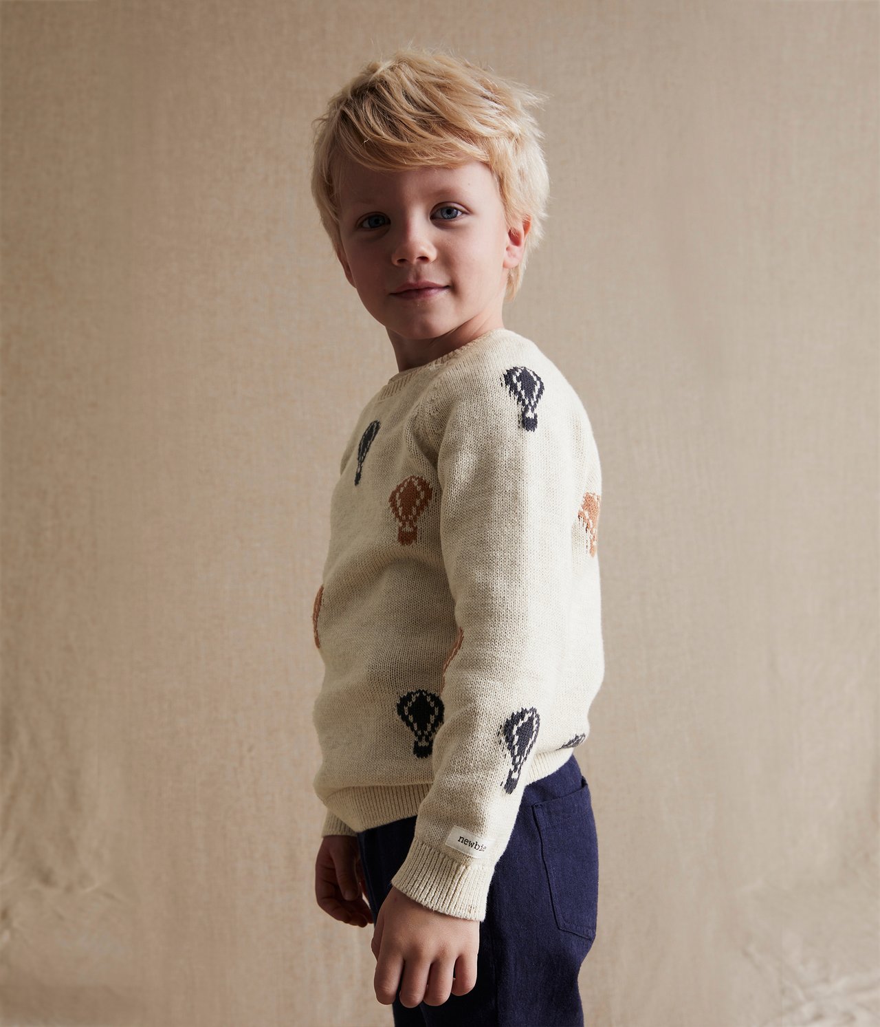 Strikkegenser - Melert beige - 3