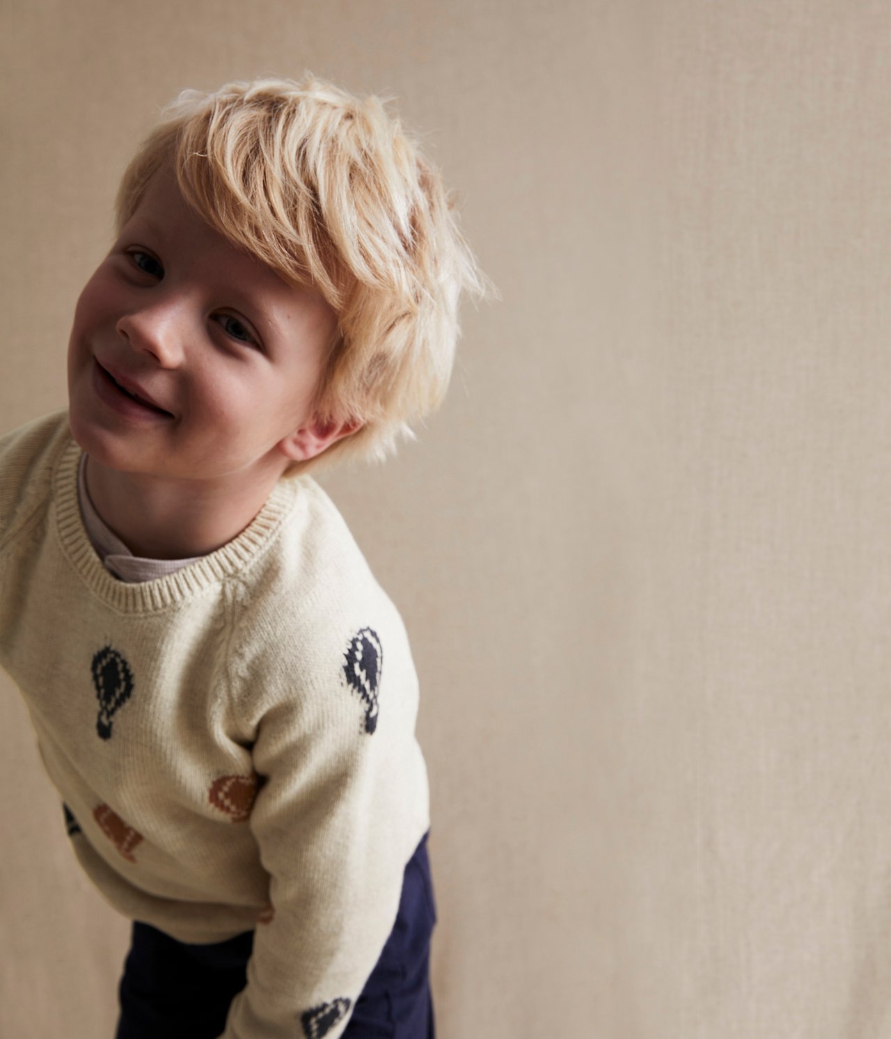 Strikkegenser - Melert beige - 1