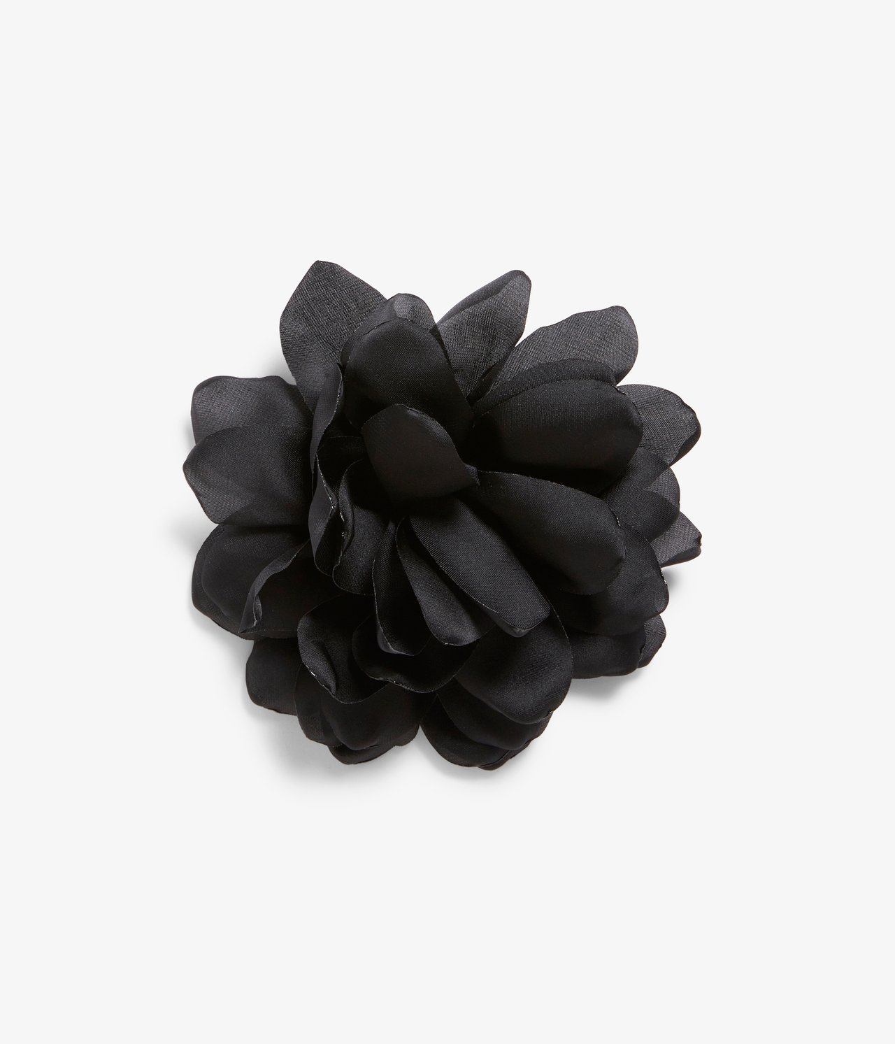 Broszka z materiałowym kwiatkiem - Czarne - 2