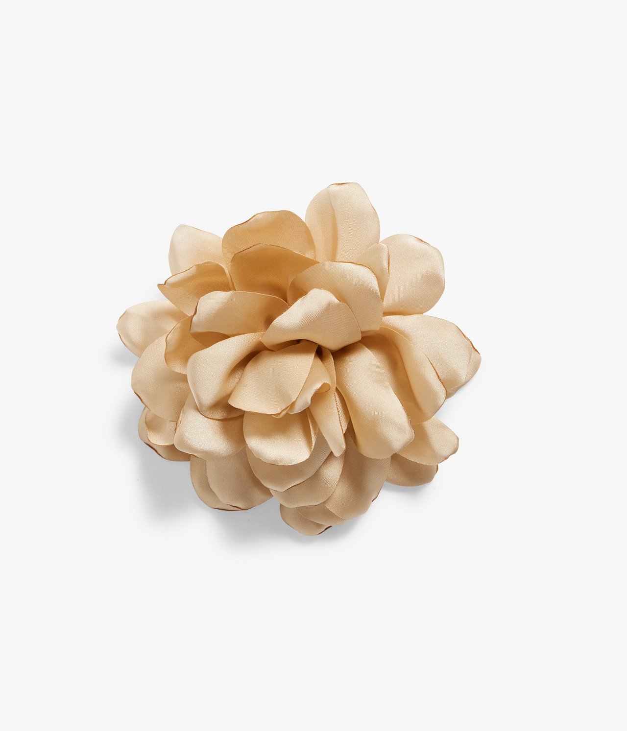 Brosch med tygblomma - Ljusbeige - 1