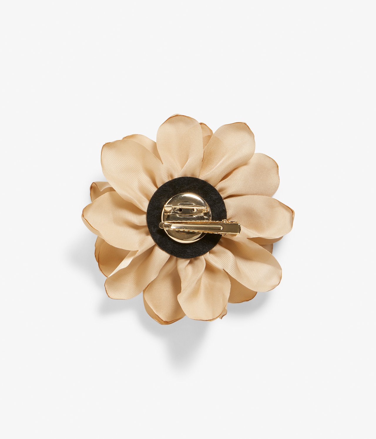 Brosch med tygblomma - Ljusbeige - 2