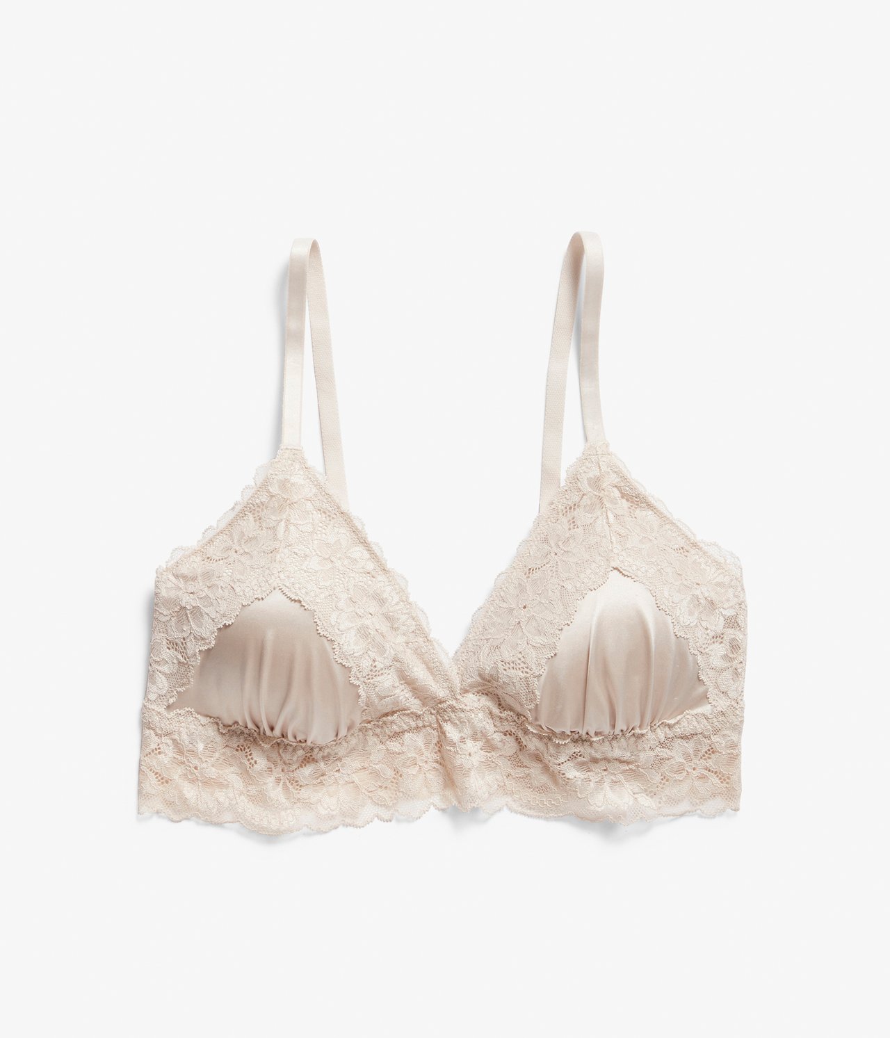 Kaarituettomat pitsisomisteiset rintaliivit - Beige - 6