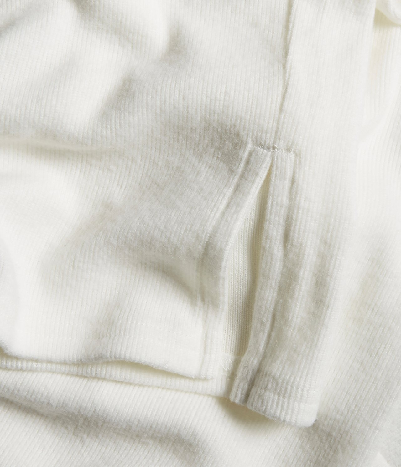 Miękkie prążkowane spodnie - Offwhite - 5