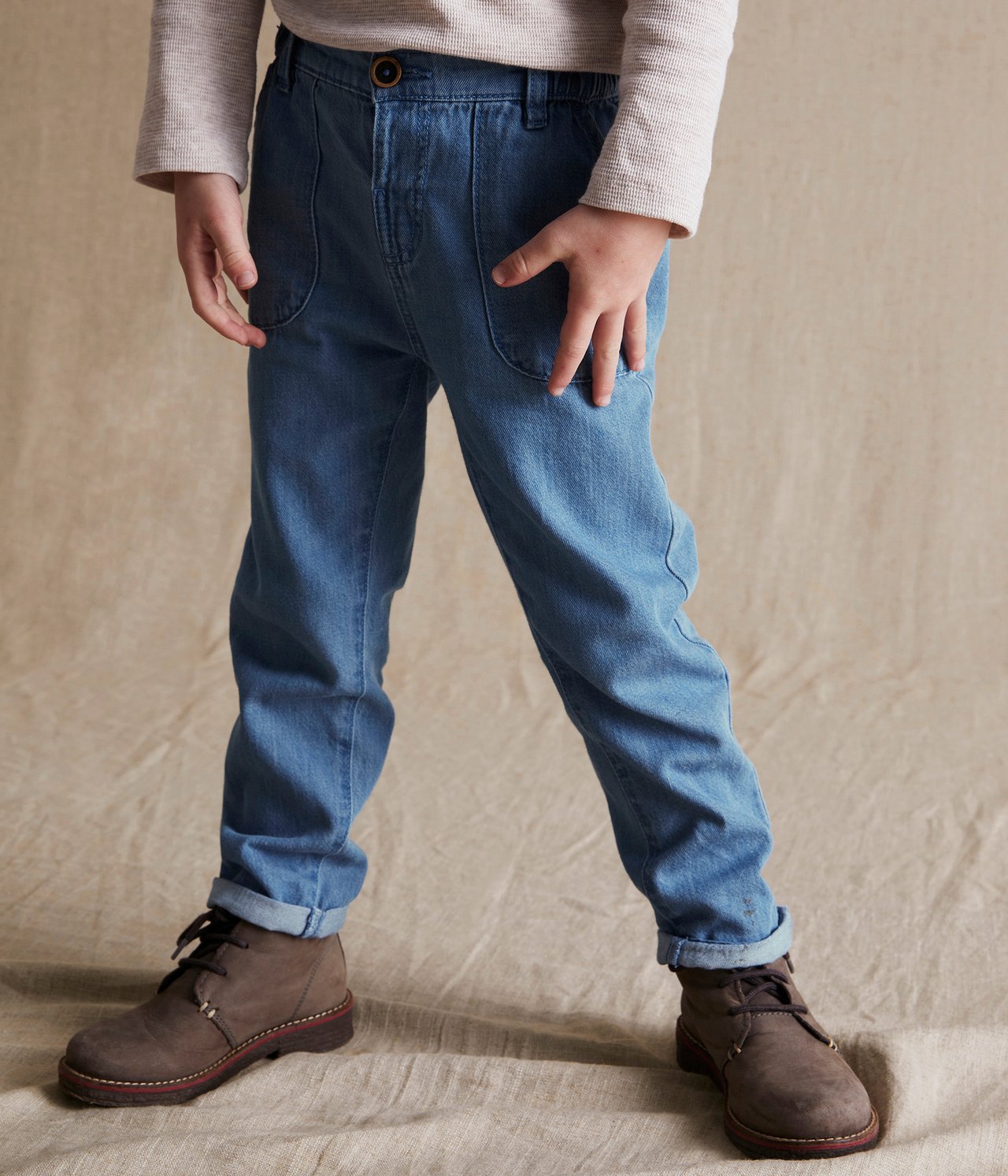 Jeans med justerbar midja - Denim - 2