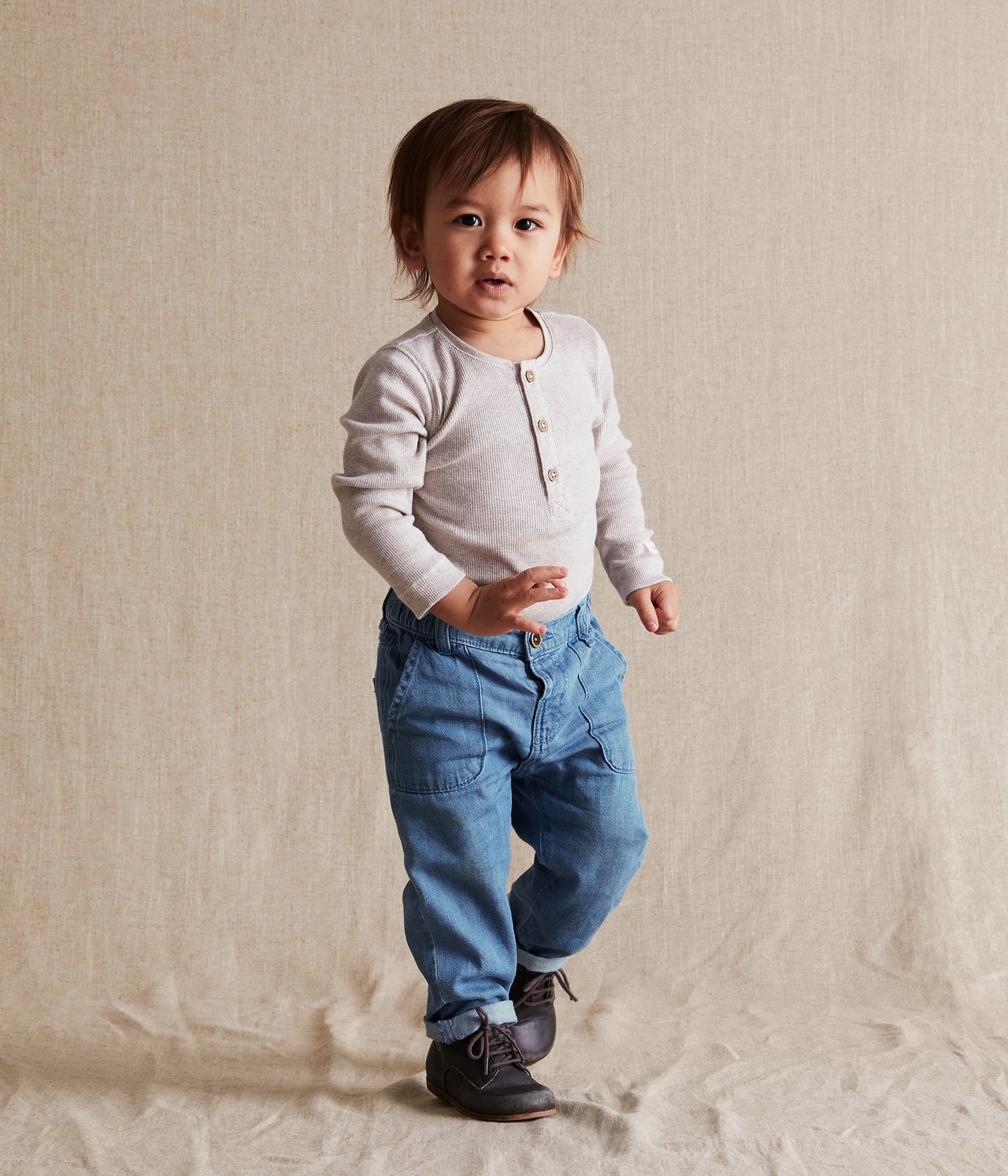 Jeans med justerbar midje baby - Denim - 1