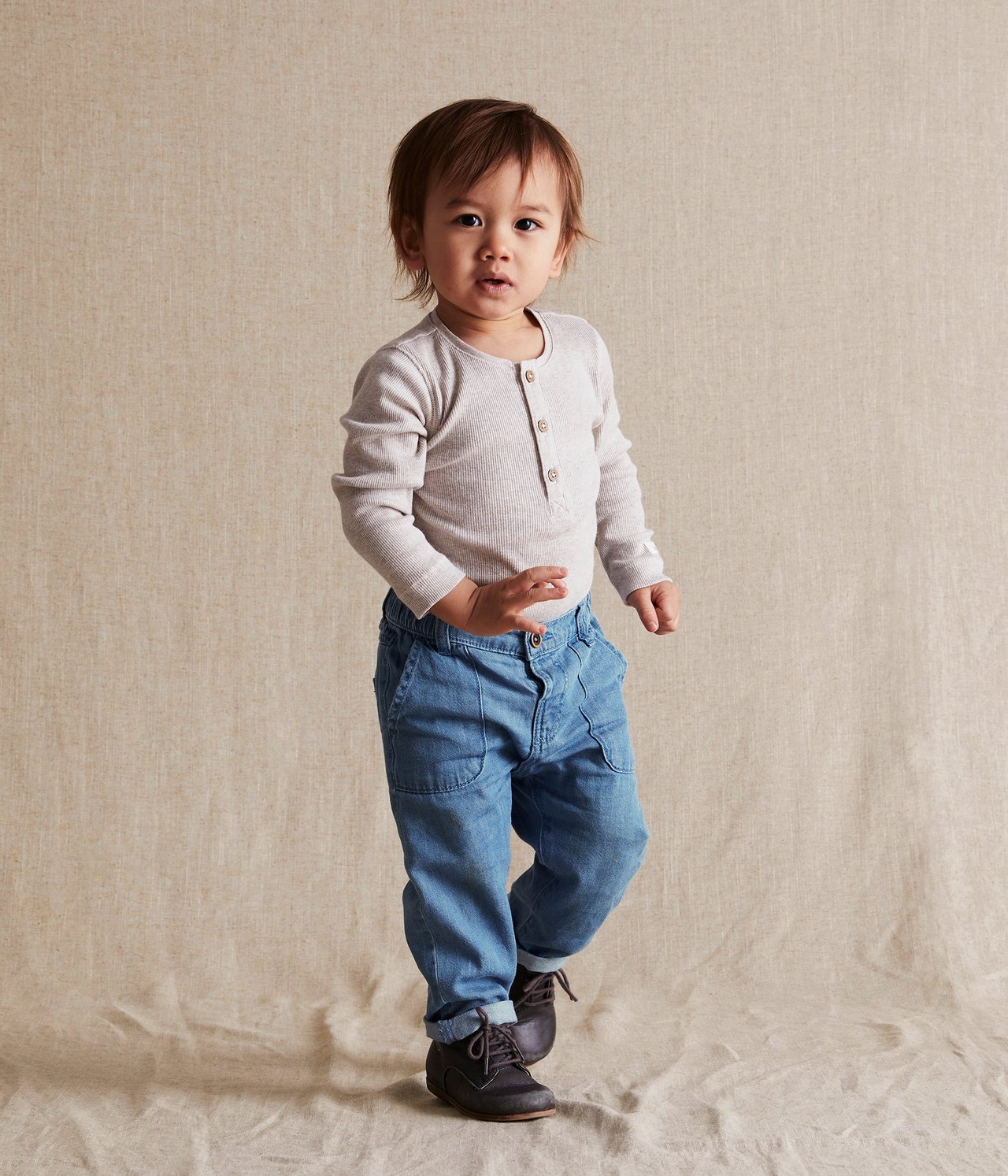 Jeans med justerbar midje baby Denim - null - 0