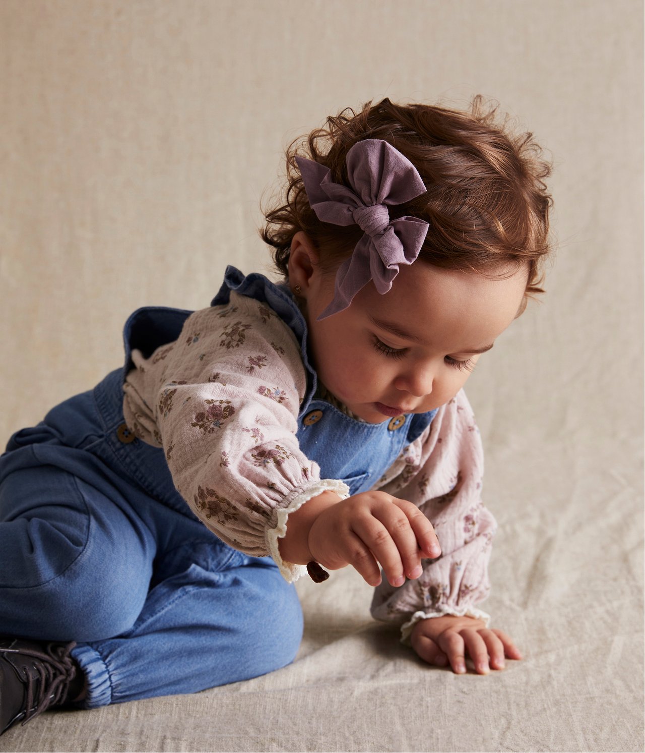 Blommig blus baby - Rosa - 2