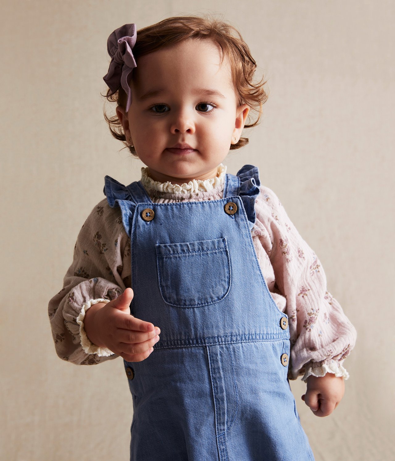 Blommig blus baby - Rosa - 1