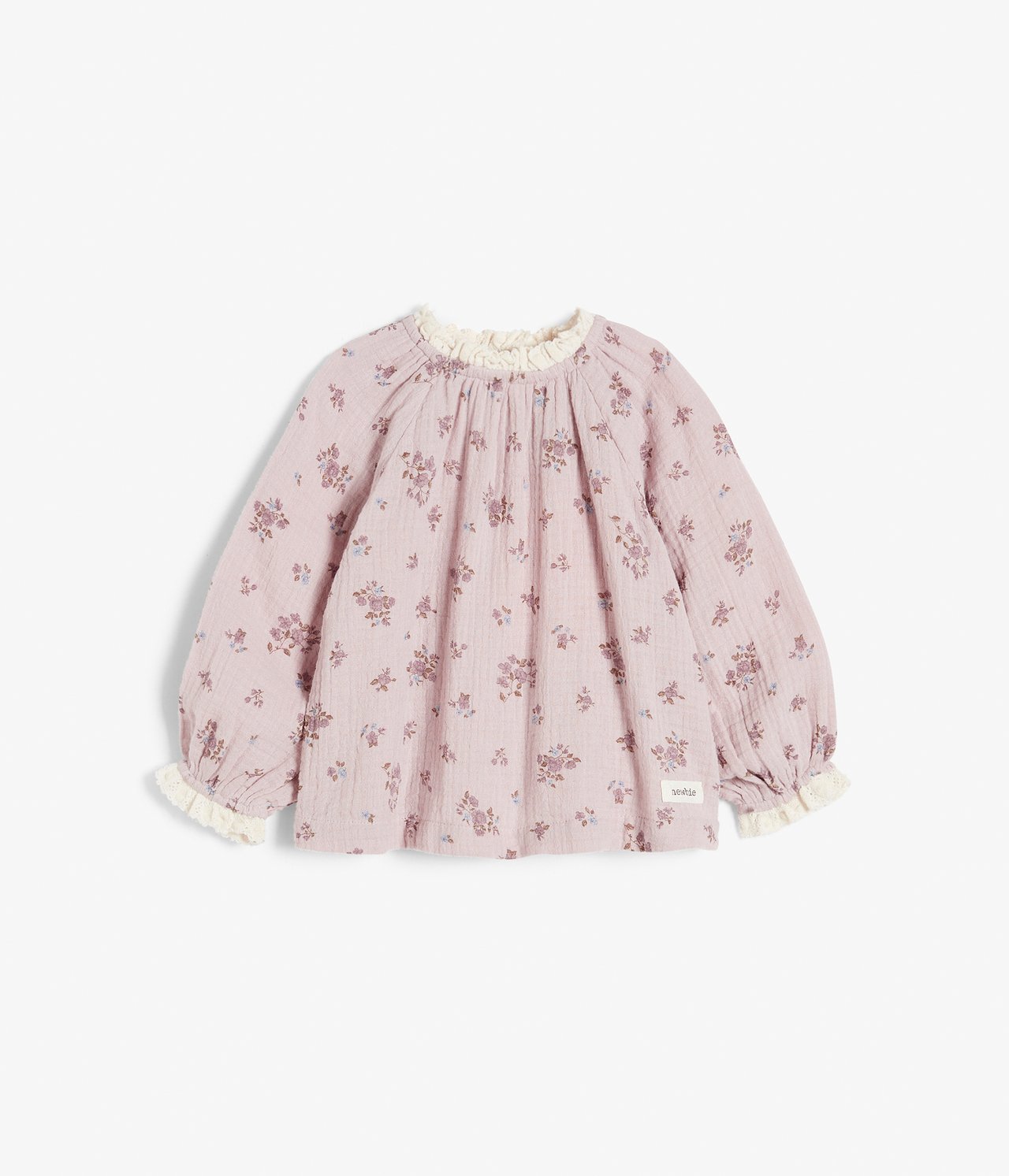 Blommig blus baby - Rosa - 4