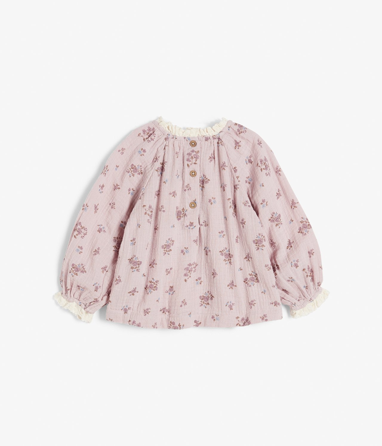 Blommig blus baby - Rosa - 5