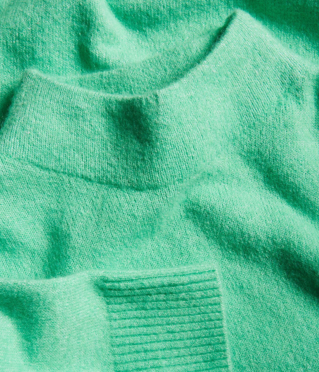 Stickad tröja med skorstenskrage - Grön - 4