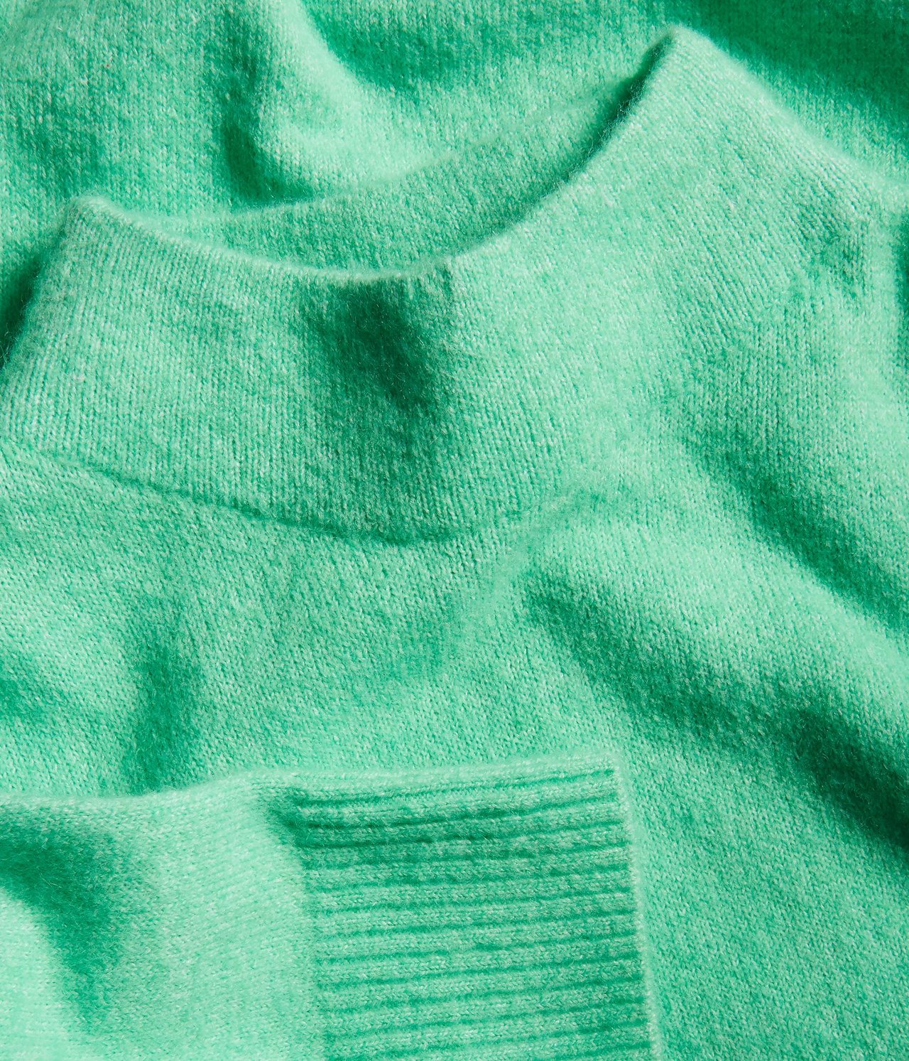 Stickad tröja med skorstenskrage Grön - null - 4