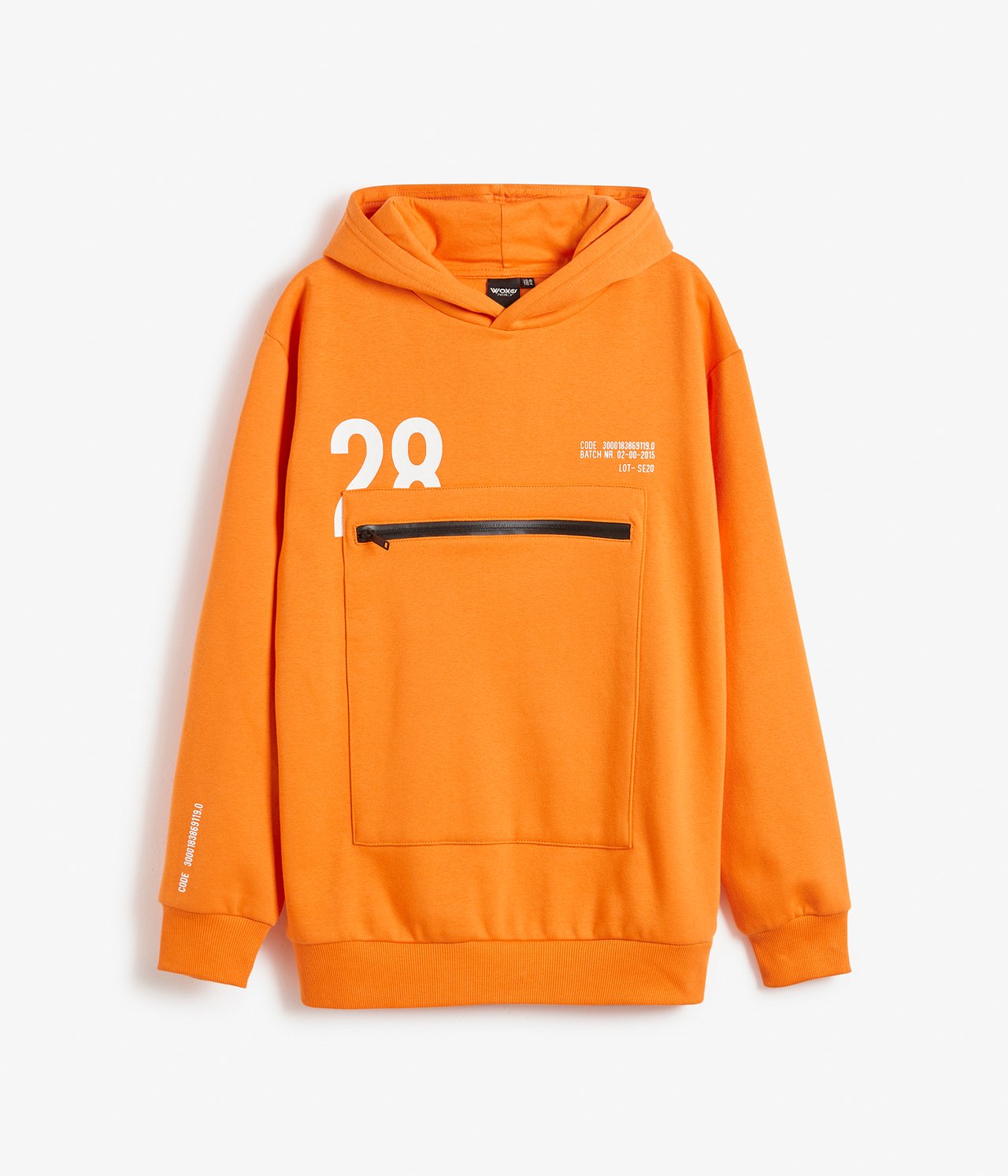 Hoodie med ficka Orange - null - 5