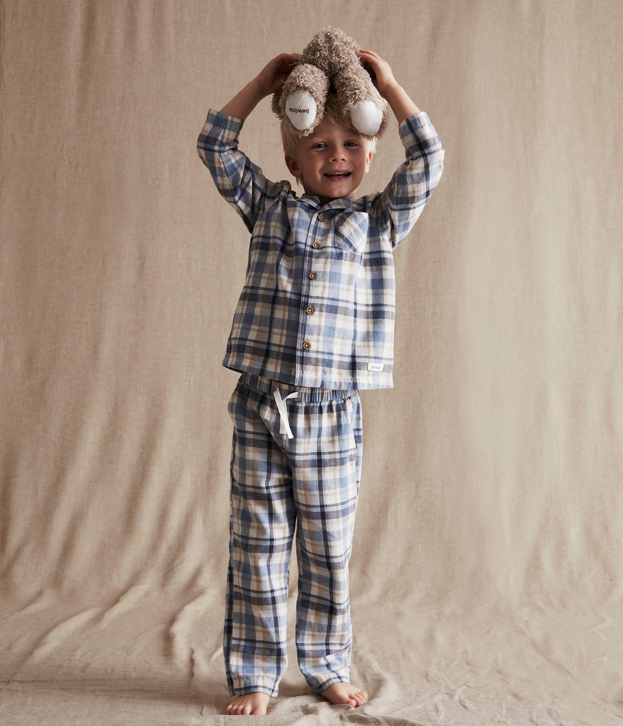Ruudullinen pyjama Vaaleansininen - null - 0