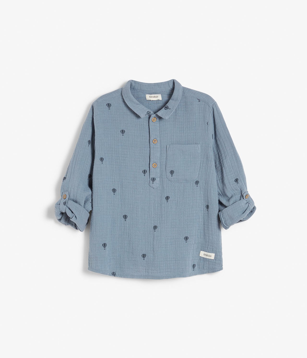 Skjorta med mönster - Blå - 5