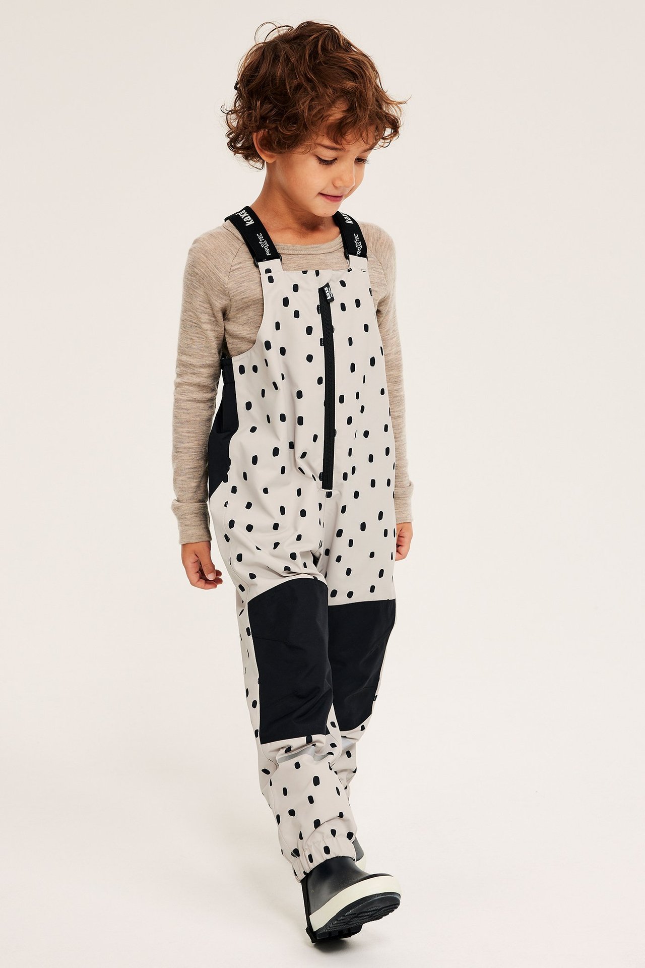 Lasten beigenvärit vedenpitävät haalariasut, kuvio, säädettävät olkaremmit, etusivu