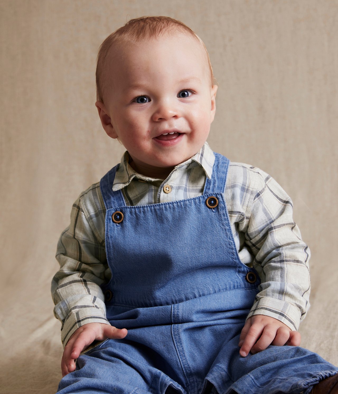 Rutig skjorta baby - Blå - 2
