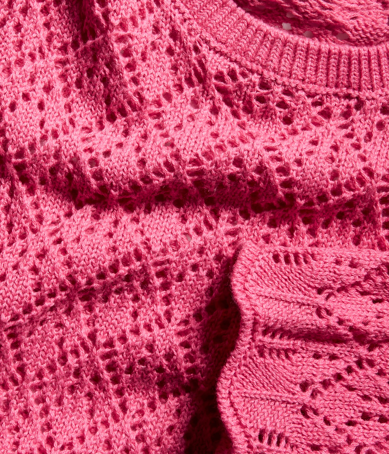 Sweter na szydełku - Różowy - 5