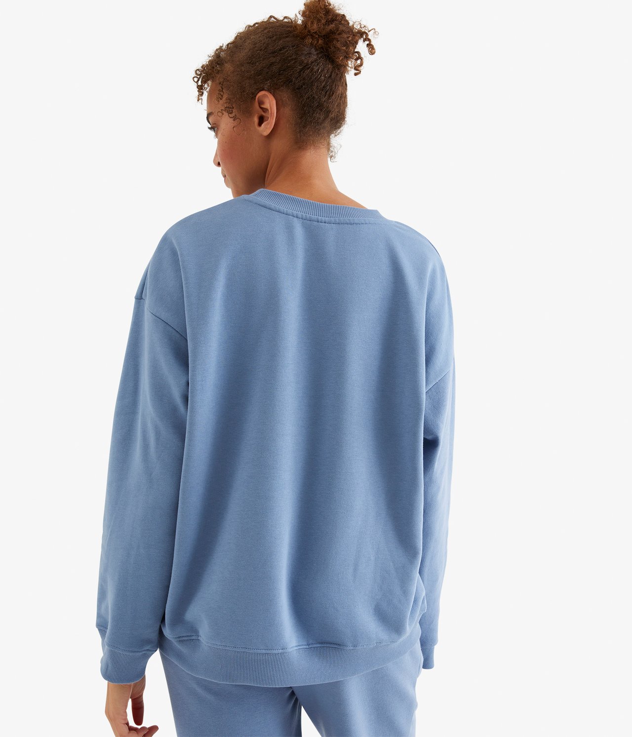 Sweatshirt med tryck - Blå - 4