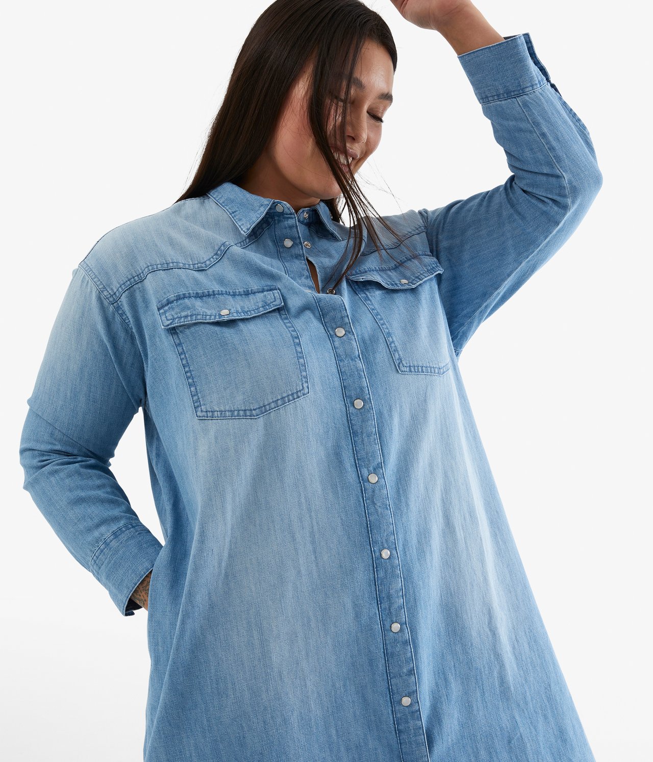Farkkupaitamekko - Denim - 1
