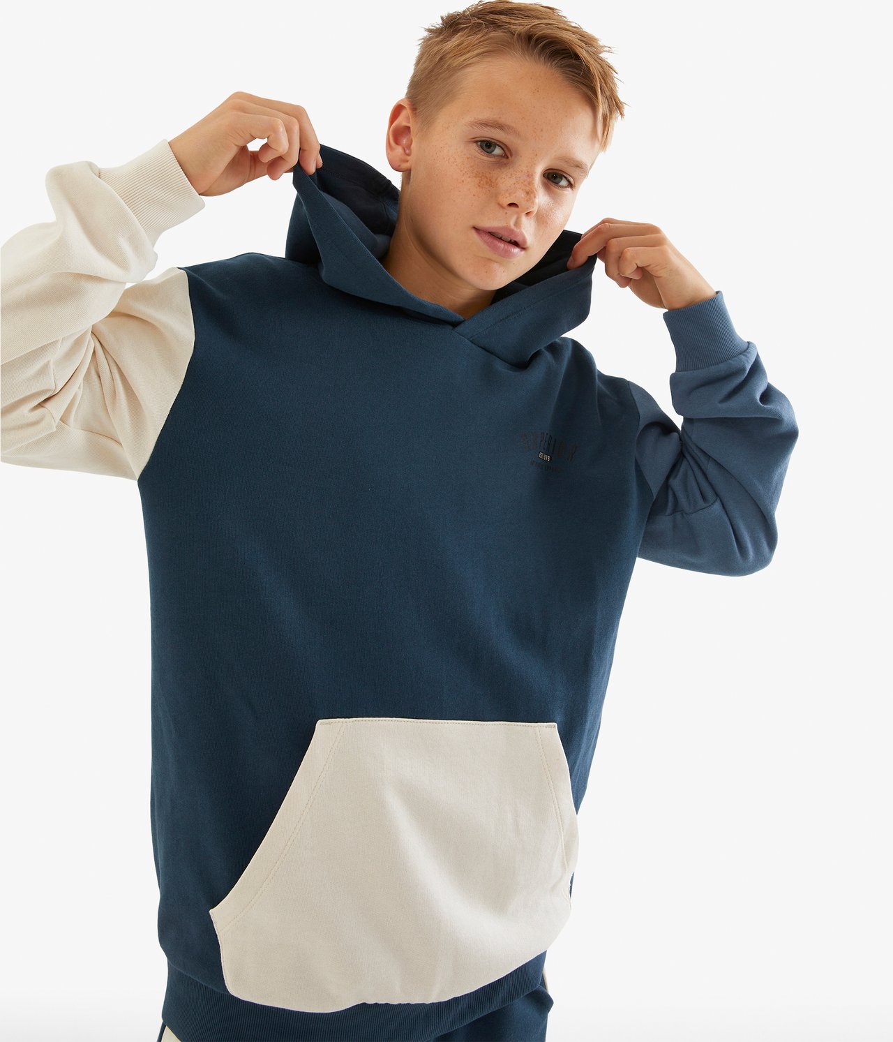 Bluza z kapturem - Ciemnoniebieski - 2
