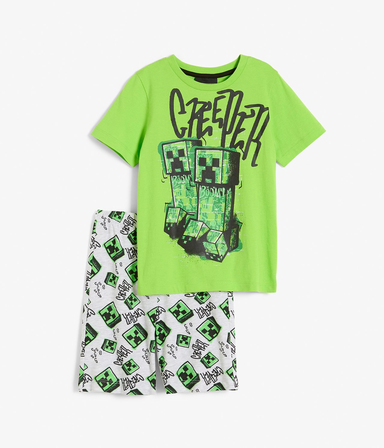 Piżama z krótkim rękawem, Minecraft - Zielony - 5