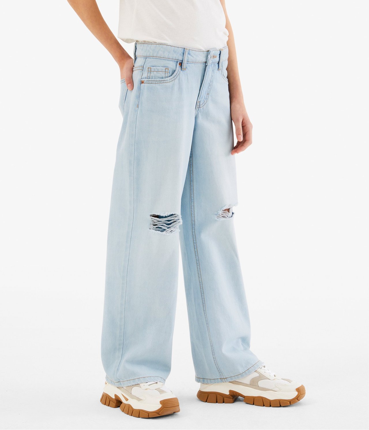 Jeans loose fit low waist Vaalea denimi - null - 5